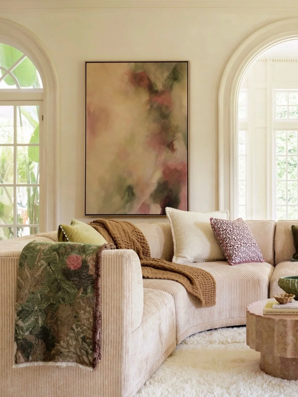 Anthropologie Woven Jacquard Patterned Throw Blanket
